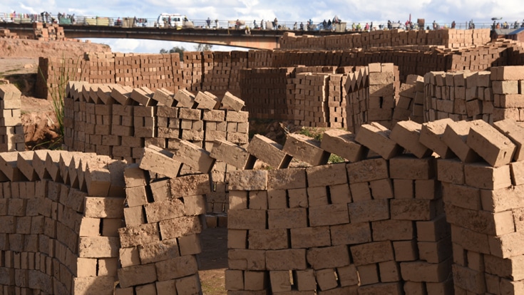 Bie Michels - Piles of bricks